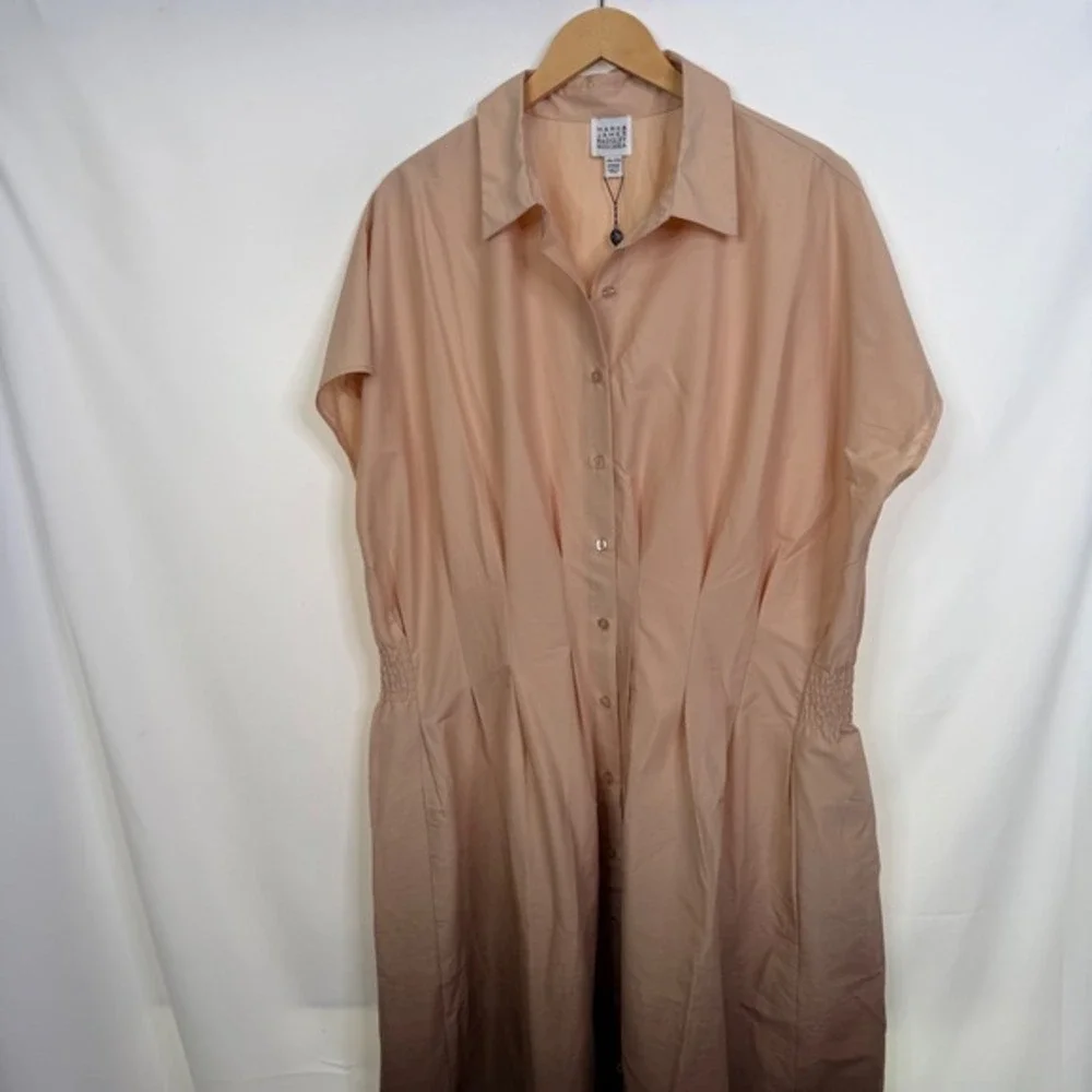 Mark & James Badgley Mischka Batwing Ombre Shirt Dress Size 1X NWT - Picture 3 of 8